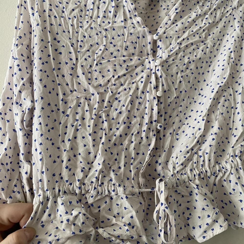 RAILS white and blue dotted peplum blouse - Picture 3 of 6